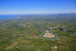 Matau,Clutha River,South Otago,aerial,Inchclutha