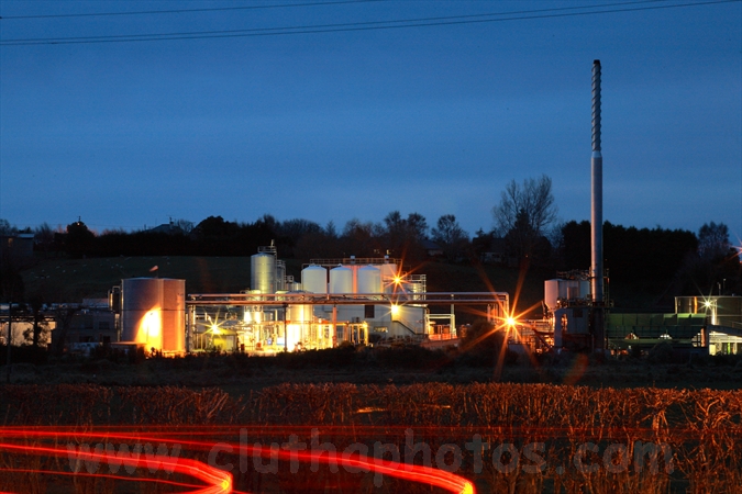 Stirling cheese factory crepuscular night dusk light trail