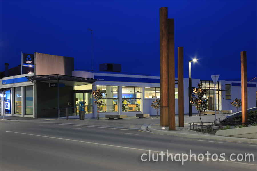 Picture, Picture, crepuscular, night, ANZ bank, Balclutha, night