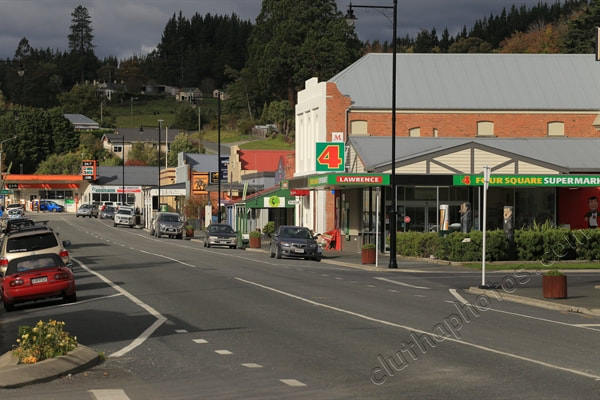Picture, photograph, photo, Lawrence, South Otago, Clutha District, main street, Ross Place, goldfields